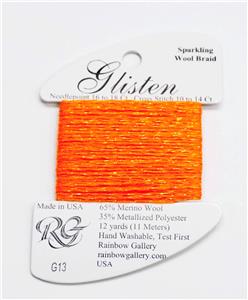 GLISTEN Sparkling Braid #13 Orange Popsicle Needlepoint Thread Rainbow Gallery