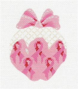 Kelly Clark ~ Pink Ribbon Breast Cancer Awareness Apple Ornament HP Needlepoint Canvas Kelly Clark