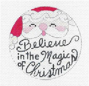 Christmas Canvas ~ BELIEVE in CHRISTMAS MAGIC handpainted 13 mesh Needlepoint Canvas Alice Peterson