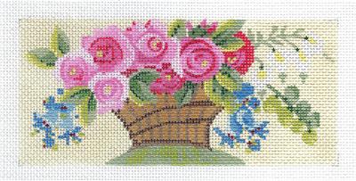 Kelly Clark Insert ~ Victorian Rose Basket "BB" Insert handpainted Needlepoint Canvas by Kelly Clark