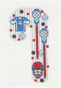 Candy Cane ~ LA CROSSE Sports Medium Candy Cane handpainted Needlepoint Canvas by CH Designs ~ Danji