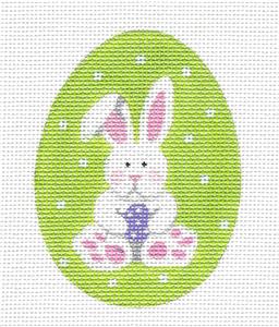 Egg ~ Easter Bunny Egg handpainted Needlepoint Ornament by Pepperberry Designs