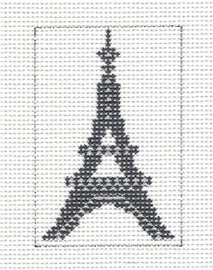 Canvas-Eiffel Tower Sm. Insert handpainted Needlepoint Ornament by CH Designs ~ Danji