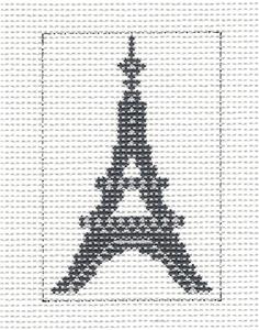 Canvas-Eiffel Tower Sm. Insert handpainted Needlepoint Ornament by CH Designs ~ Danji