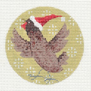 Kirk & Hamilton Chicken Hen & Christmas Hat handpainted HP Needlepoint Canvas