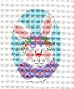 Easter Egg Bunny w/ Bow Egg handpainted Needlepoint Canvas by CH Design - Danji