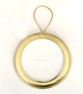 Accessory ~ Gold Metallic Leather Hanging Ornament Holder for 4" Needlepoint Canvas by LEE