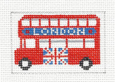 Canvas ~ London Bus to fit Planet Earth ID TAG HP Needlepoint Canvas CH Designs ~ Danji