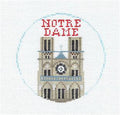 Travel Round ~ Notre Dame Cathedral in  PARIS, FRANCE 18 Mesh Needlepoint Ornament Canvas by Kathy Schenkel