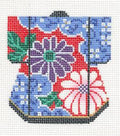 Kimono ~ Oriental Mum Flowers Petite Japanese Kimono handpainted Needlepoint Canvas by LEE
