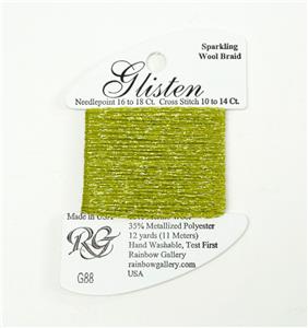 GLISTEN Sparkling Braid #88 Guacamole Needlepoint Thread by Rainbow Gallery