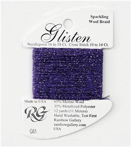 GLISTEN Sparkling Braid #61 Byzantine Purple Needlepoint Thread by Rainbow Gallery
