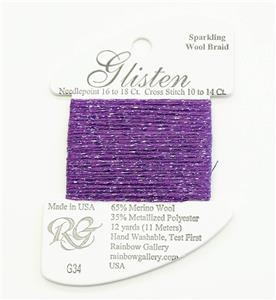 GLISTEN Sparkling Braid #34 Purple Rain Needlepoint Thread by Rainbow Gallery