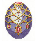 Faberge Egg ~ Jeweled Purple & Gold Lace EGG with Rubies 18 Mesh handpainted Needlepoint Canvas by LEE