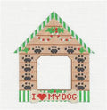 Dog Canvas ~ DOG HOUSE Picture Frame Paw Print HP Needlepoint Ornament by CH Designs ~ Danji