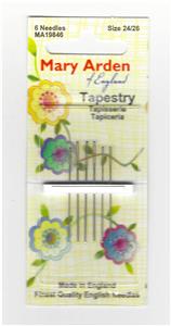 Tapestry Needles ~ Size #24 & #26 ~ Set of 6 by Mary Arden ~ England ~ for Needlepoint