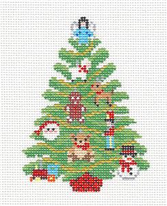 Christmas ~ Christmas Tree Decorated with Children's Toys handpainted Needlepoint Canvas Ornament by Susan Roberts