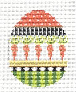 Kelly Clark - Easter Carrot Garden Egg handpainted Needlepoint Canvas by Kelly Clark
