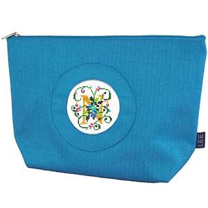 Accessory ~ Silk Zip Clutch Purse Bag in Blue for 2.75" Rd. Needlepoint Canvas by LEE