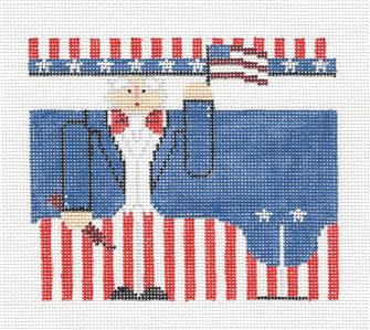 Roll Up Canvas ~ Patriotic Uncle Sam Roll-Up handpainted Needlepoint Canvas by Kathy Schenkel