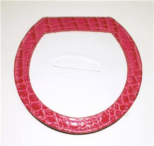 Accessory ~ Medium Pink Alligator Leather Folding Purse Mirror  for a 3" Needlepoint Canvas by LEE