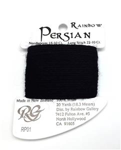 Single Ply ~ Persian Wool #01 "Black" Single Ply Needlepoint Thread by Rainbow Gallery