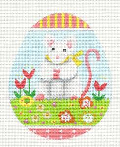 Melissa Shirley Easter Mouse Egg handpainted Needlepoint Canvas Classic Ornament