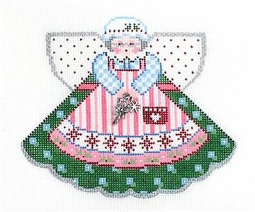 Angel ~ Mrs. Claus Angel & Charms handpainted Christmas Ornament Canvas by Painted Pony