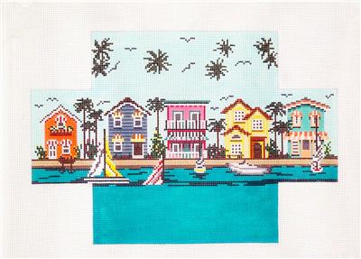 Brick Cover ~ Living On The Water Brick Cover HP Needlepoint Canvas by Needle Crossings