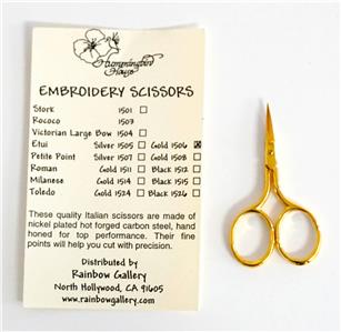 Scissors ~ 2.5" Small Etui Golden Embroidery Scissors Needlepoint, Embroidery, Cross Stitch