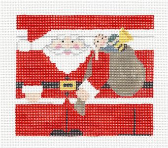 Roll Up Canvas ~ Christmas Santa Roll-Up handpainted Needlepoint Canvas by Kathy Schenkel