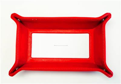 Accessory ~ LG. Rectangular Red Leather Snap Tray for a 6" by 2.75" Needlepoint Canvas by LEE