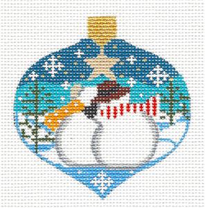 Bauble ~ Snow Couple handpainted Needlepoint Canvas by CH Designs from Danji