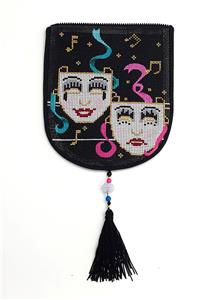 Bag Flap ~ *FLAP ONLY* "Laugh and Cry" Masks Bag "Style A" handpainted Needlepoint Canvas