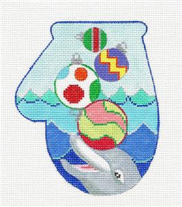 Mitten ~ Dolphin at Play Mitten handpainted Needlepoint Canvas by KAMALA from JulieMar