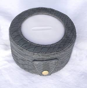 Accessory ~ Gray Textured Leather Gift Box Snap Case for handpainted Needlepoint Canvas by LEE