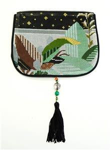 Bag Flap ~ *FLAP ONLY* Lovely Leaves Evening Bag "Style B" handpainted Needlepoint Canvas ~by Sophia