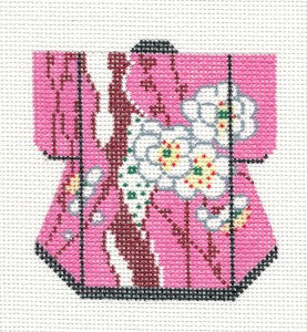 Kimono ~ Petite Kimono Cherry Blossoms handpainted Needlepoint Canvas by LEE *RETIRED*