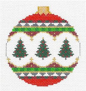 Christmas ~ 3 Elegant Trees handpainted Needlepoint Ornament Canvas by Susan Roberts