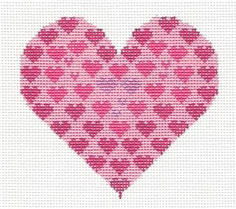 Heart~Hearts in a Heart handpaintd Needlepoint Canvas Tanya Mertel ~ Danji