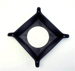Accessory ~ LG. Square Black Premium Leather Snap Tray for a 4.2" Rd. Needlepoint Canvas by LEE