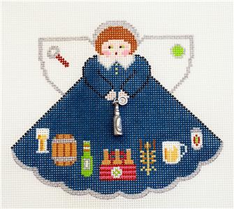 Angel ~ Pour Me A BEER Angel & Charms handpainted Party Needlepoint Canvas Painted Pony