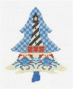 Kelly Clark Tree ~ Coastal Lighthouse handpainted Needlepoint Ornament Canvas