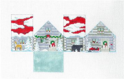 3-D Ornament ~ CABIN IN THE WOODS 3-D HOUSE handpainted Needlepoint Ornament by Susan Roberts