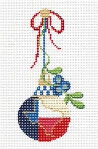 Kelly Clark Christmas ~ TEXAS Celebration handpainted Needlepoint Ornament Canvas by Kelly Clark