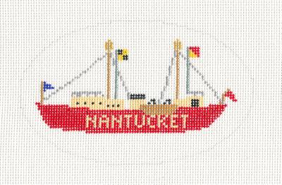 Nantucket Canvas ~ Nantucket Lightship ~ Nantucket Island, MASS. handpainted Needlepoint Canvas Silver Needle