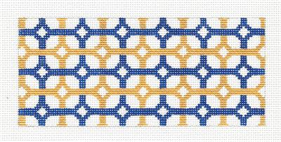 Canvas Insert~ Blue and Golden Design handpainted "BB" Needlepoint Canvas by SOS from LEE