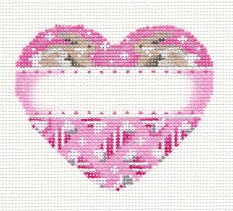 Baby Heart ~ Baby Girl Pink Heart to Customize handpainted Needlepoint Ornament Assoc. Talents
