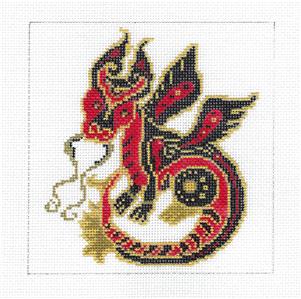 Chinese Zodiac ~ YEAR of the DRAGON Needlepoint Canvas by BP Designs from Danji