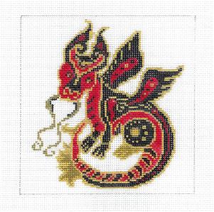 Chinese Zodiac ~ YEAR of the DRAGON Needlepoint Canvas by BP Designs from Danji
